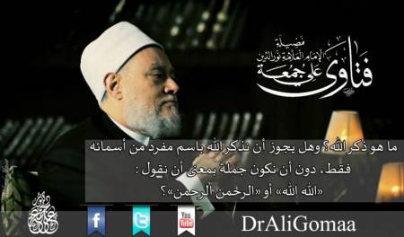 ما هو ذكـــر الله، هل يجــــوز أن نذكر الله باسم مفـــرد من أسمائــــه فقط، دون أن نكون جملـــــة بمعنى أن نقول : «الله الله» أو «الرحمــــن الرحمــن»؟